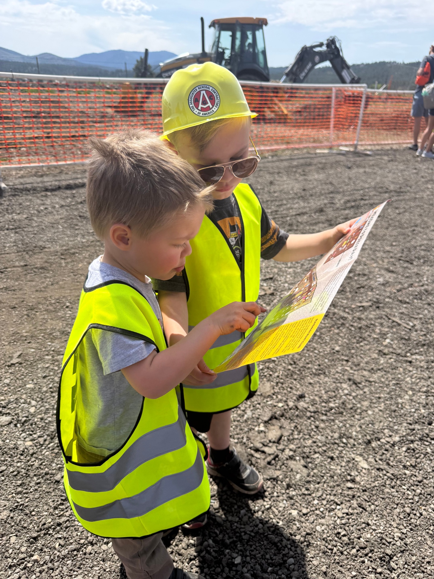 Kids exploring a construction site
